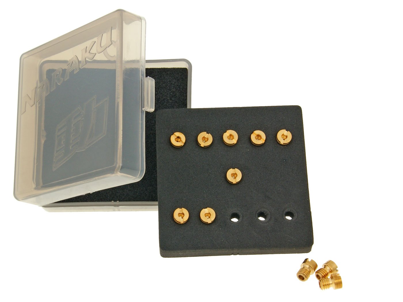 302-0313.jpg Naraku Main Jet set, 5mm, #100 - #120 (11pcs), Fits: Dellorto - Image 1