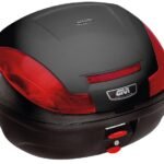 Givi 47 ltr. MONOLOCK topcase SIMPLY (black embossed), universal fitting Kit inc