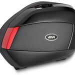 Givi Pair of painted side cases, black embossed with painted insert