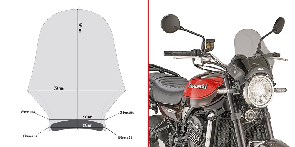 Givi Universal screen, smoked 36,5 x 35 cm