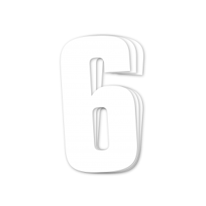Blackbird Race Numbers White - pack of 3 cm.16x7,5cm #6