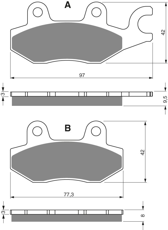 48-12-088.jpg GOLDFREN Brake Pads 088 Ceramic Carbon S3 - Image 1