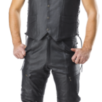 Sweep Classic Leather Vest Black