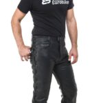 Sweep Desperado Leather pants with laces, black 40