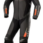 Alpinestars Leather suit GP Force Chaser V2 1 PCS Black/Fluo Red
