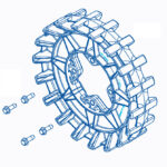 Camso Sprocket 18 teeth 4S, 4 bolt 3/8-16 x 1 1/4