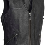 Halvarssons Leather vest Cut Black