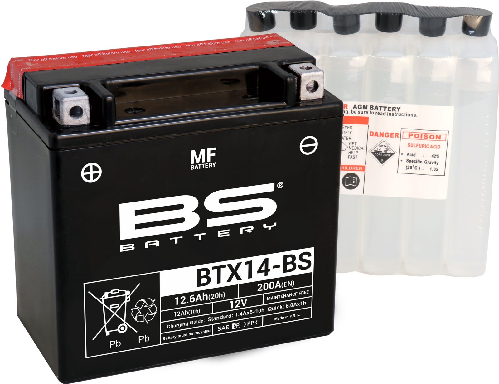 BTX14-BS.jpg BS Battery BTX14-BS MF (cp) Maintenance Free - Image 1