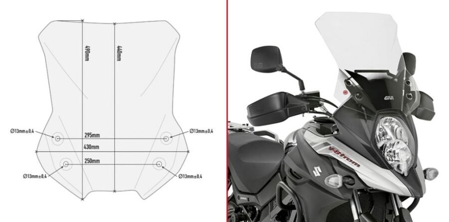 D3112ST.JPG Givi Windshield 650 V-Strom 17- - Image 1