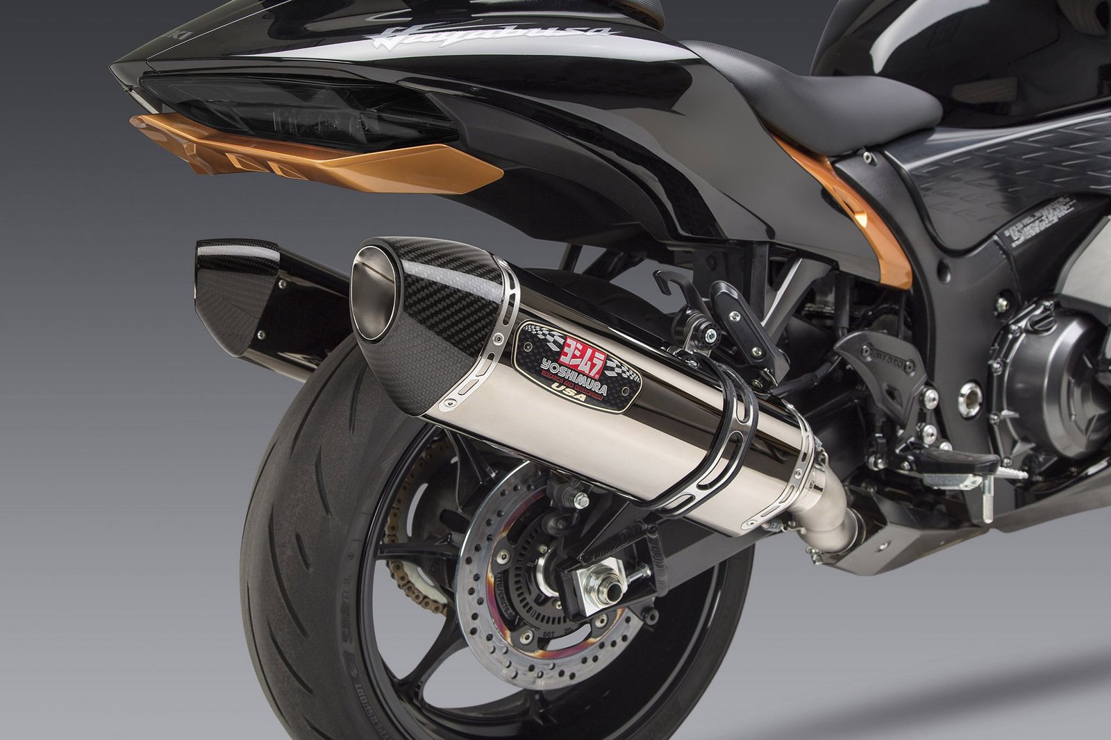 1121120520.jpg Yoshimura HAYABUSA 2022 Race R-77 Dual Stainless Slip-On Exhaust, w/ Stainless M - Image 1