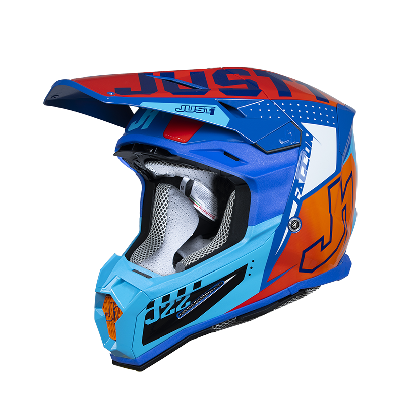 604-230015a.jpg Just1 Helmet J-22 F Falcon Orange/Blue - Image 1