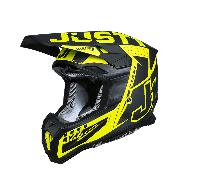 604-230016.jpg Just1 Helmet J-22 F Falcon Titanium/Black/Fluo Yellow - Image 1
