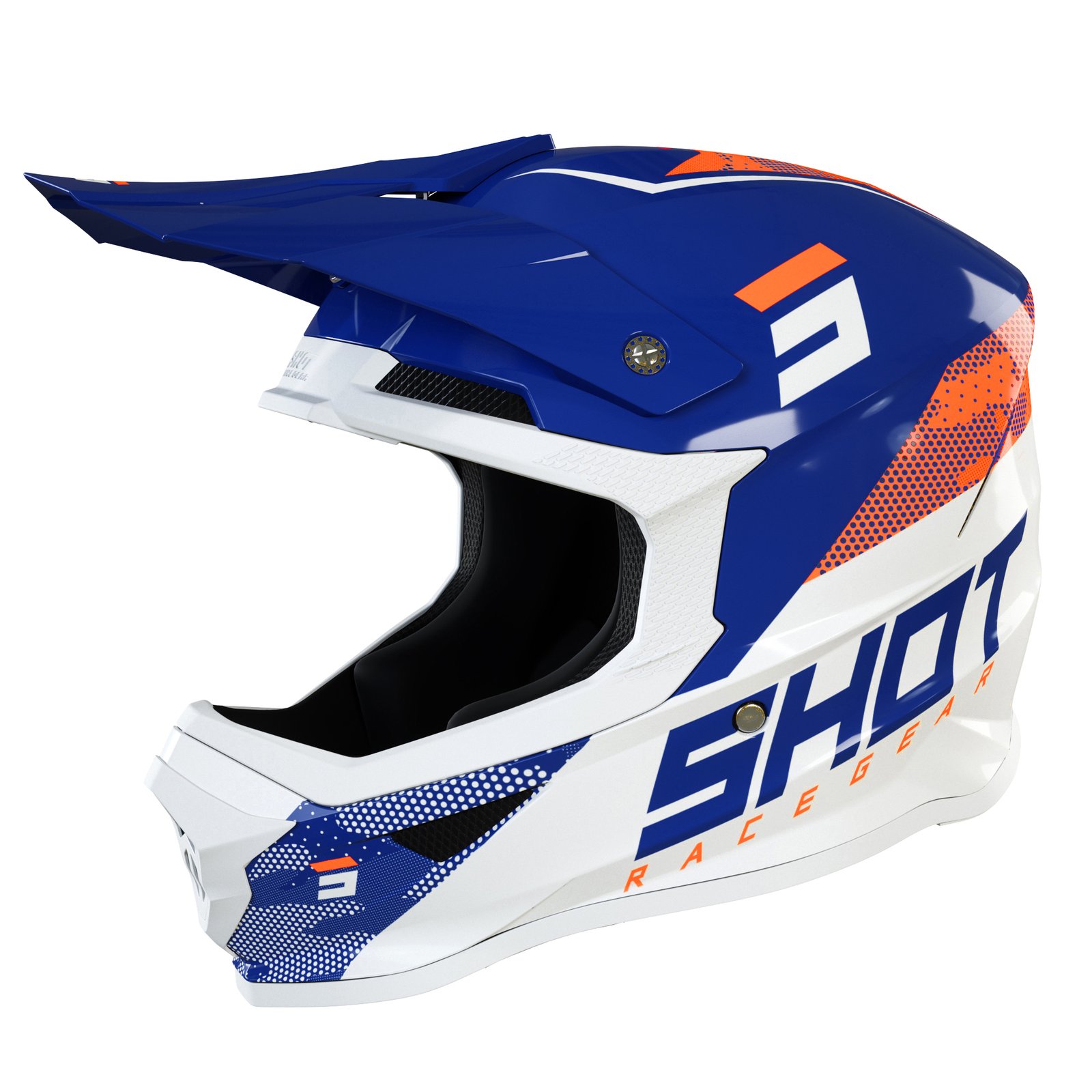 610-2211.jpg SHOT Helmet Furious Camo Navy Orange Glossy M - Image 1