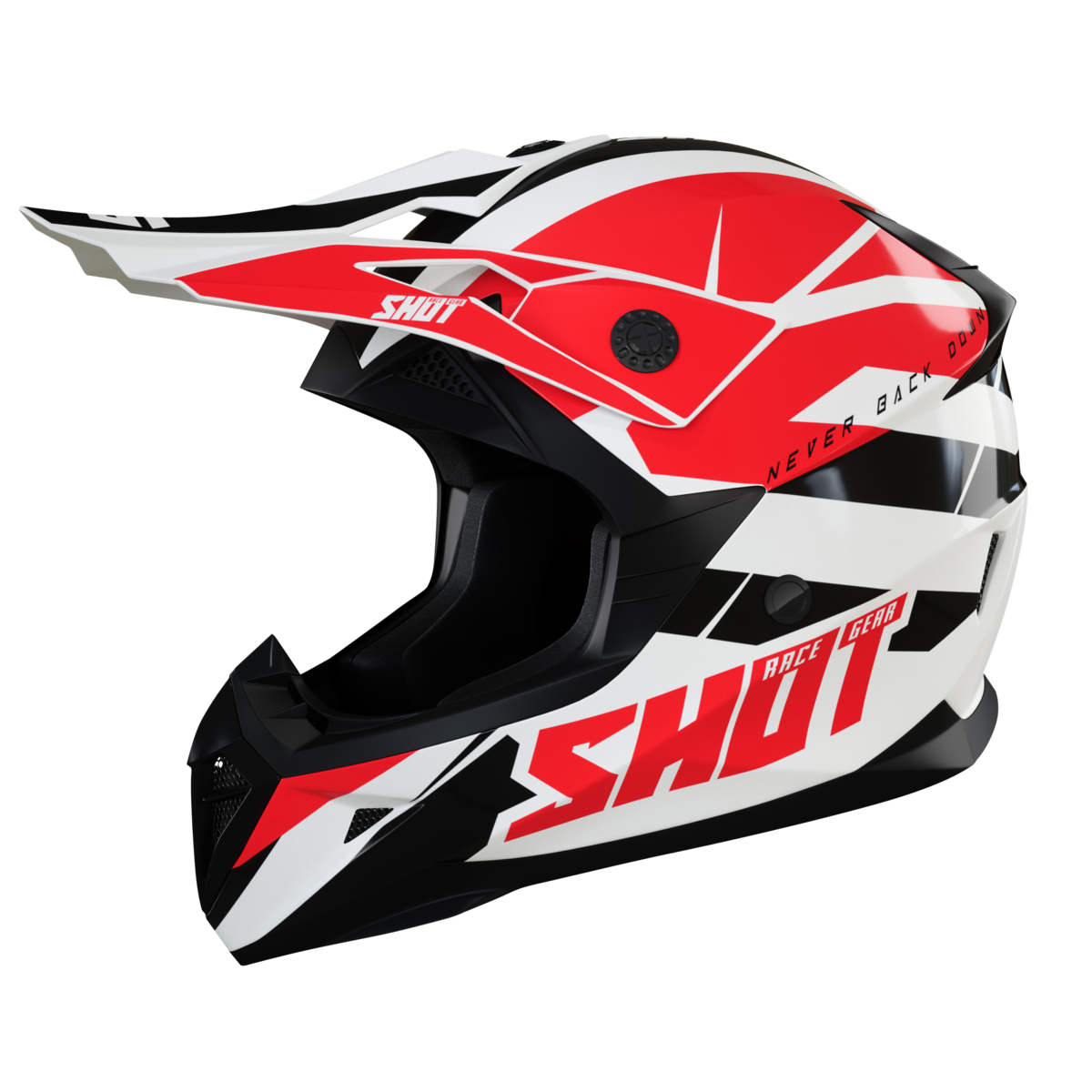 610-2242.png SHOT Helmet Pulse Revenge White Red Black Glossy - Image 1