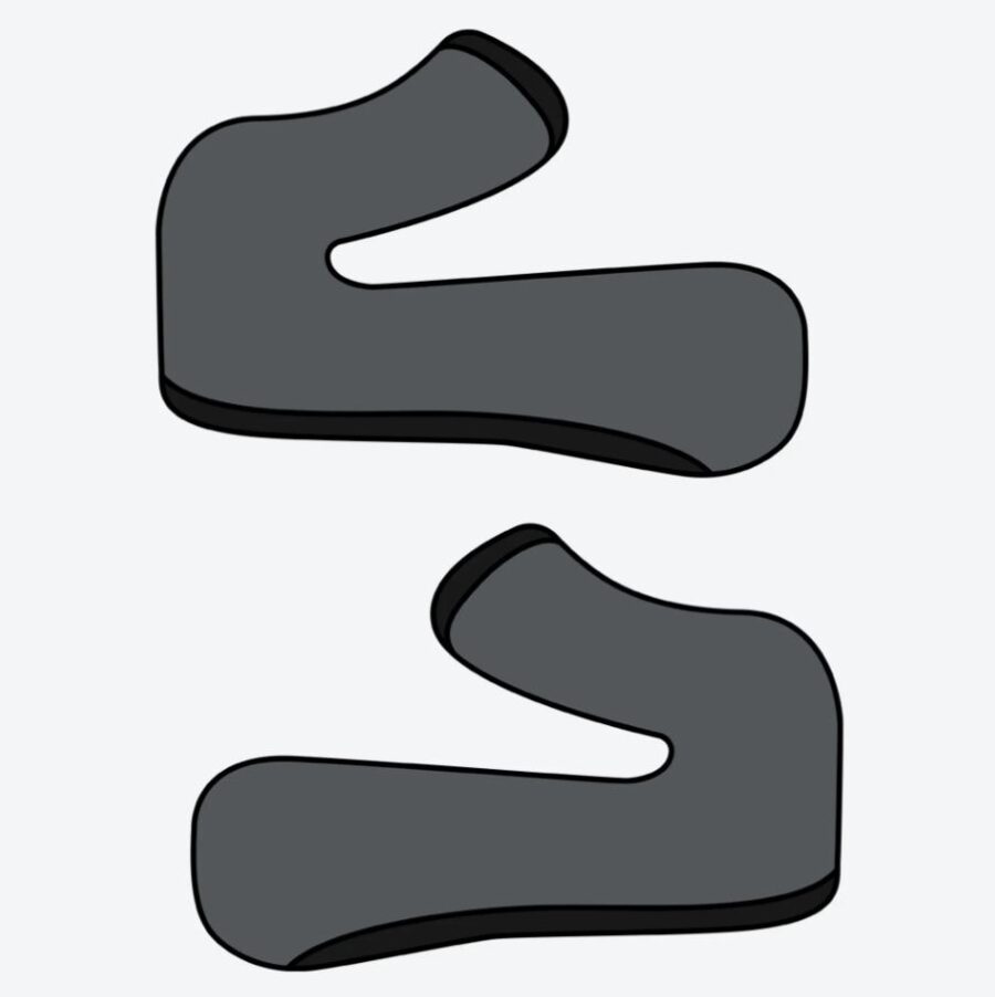 57-9-AV3BWG.JPG Airoh Aviator 3 Washable cheek pads grey L - Image 1