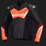 Alpinestars Leather Jacket Faster v3 Black/Red Fluo