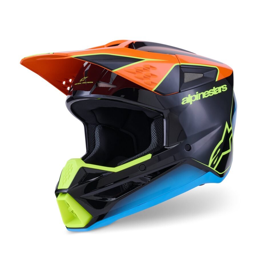 Alpinestars Helmet S-M3 Fray Black/Orange/Fluo Yellow S