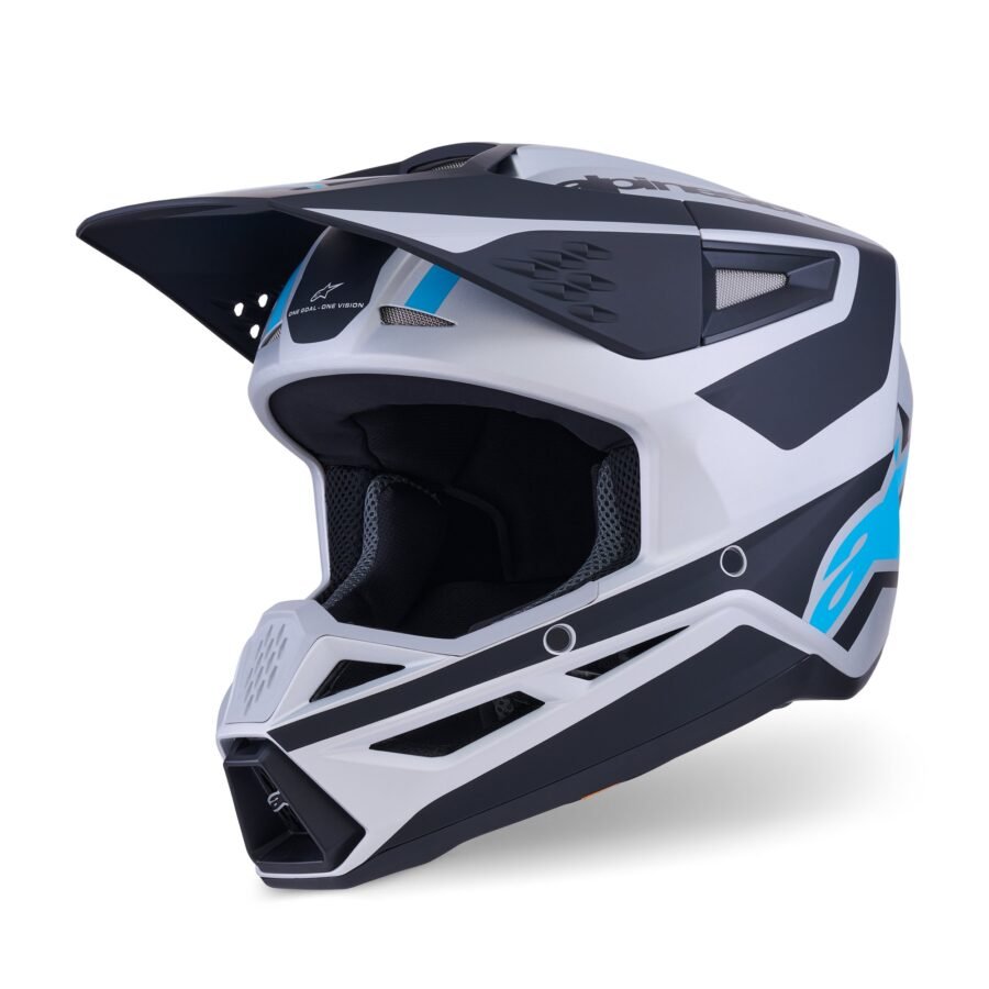 Alpinestars Helmet S-M3 Heat Silver/Blue/Black S