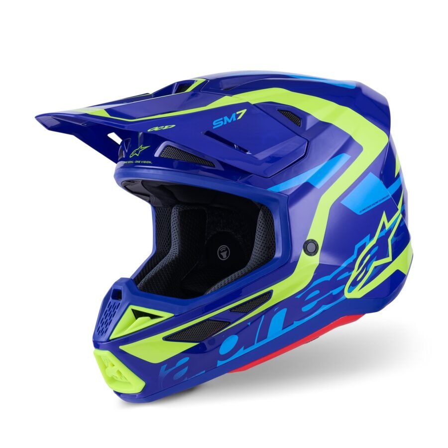 Alpinestars Helmet S-M7 Deed Blue/Fluo Yellow S
