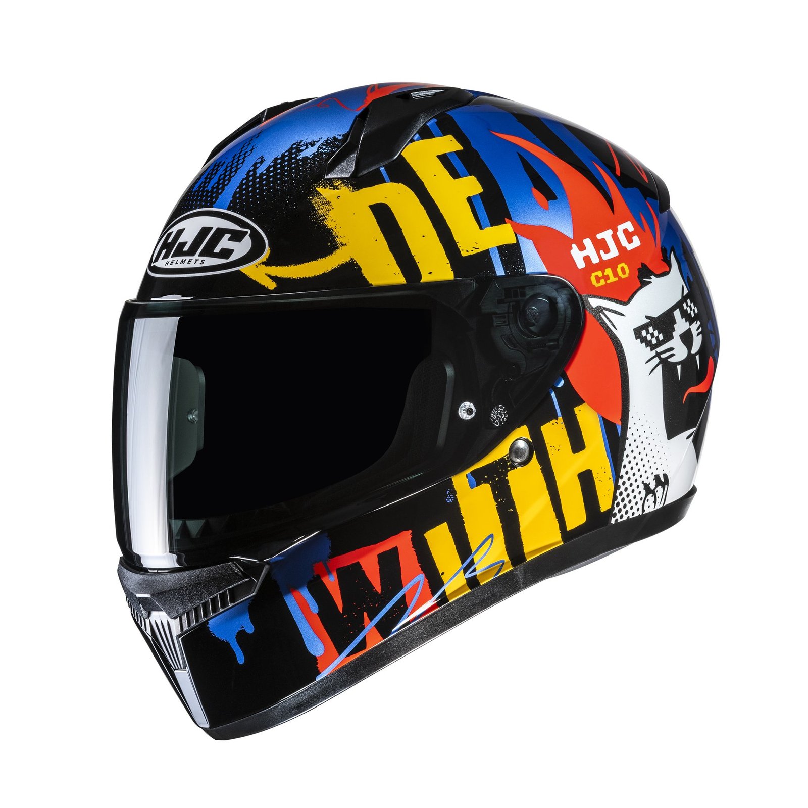630-26028.jpg HJC Helmet C10 Fop Black/Yellow/Blue MC23 - Image 1