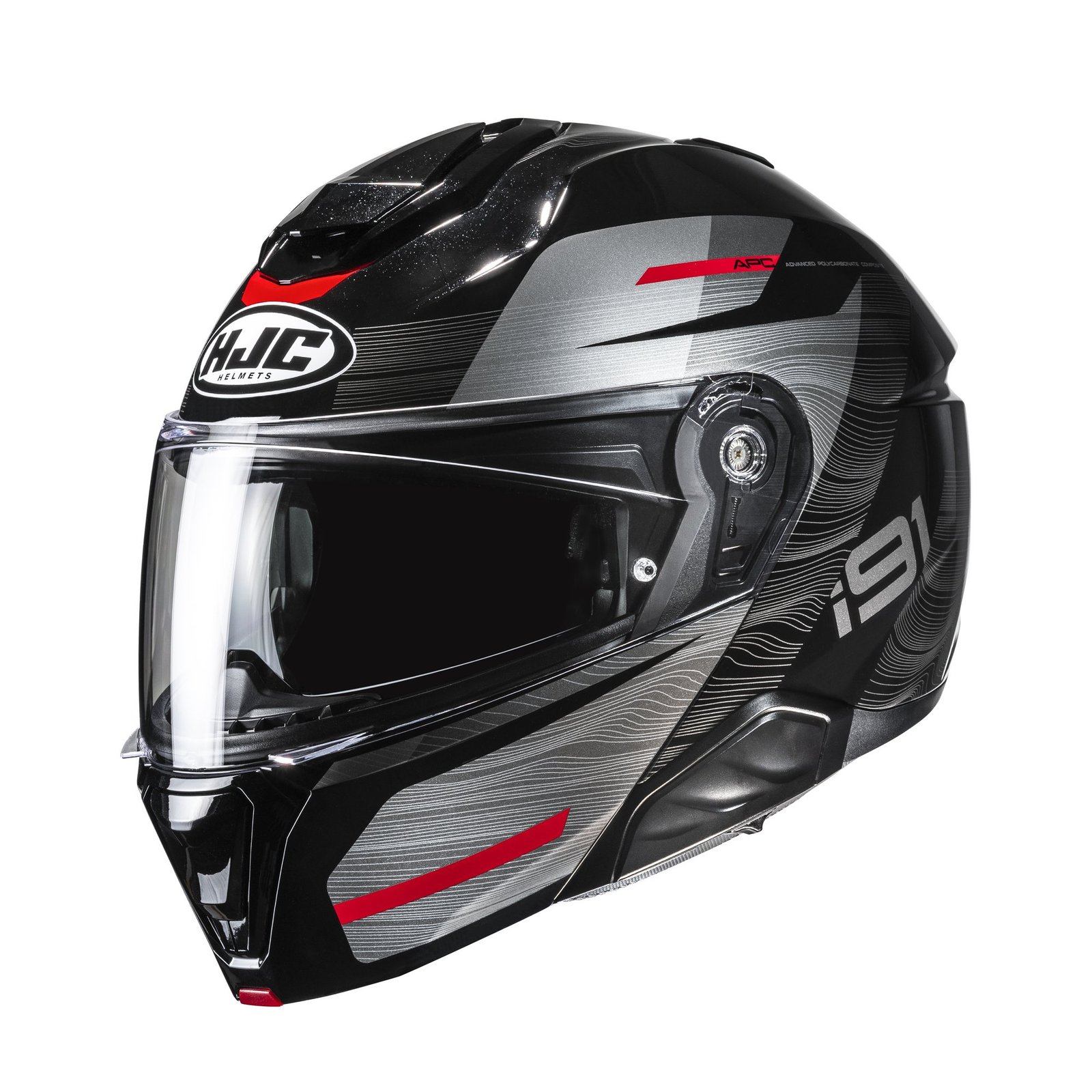630-26033.jpg HJC Helmet i91 Dusk Black/Gray/Red MC1 - Image 1