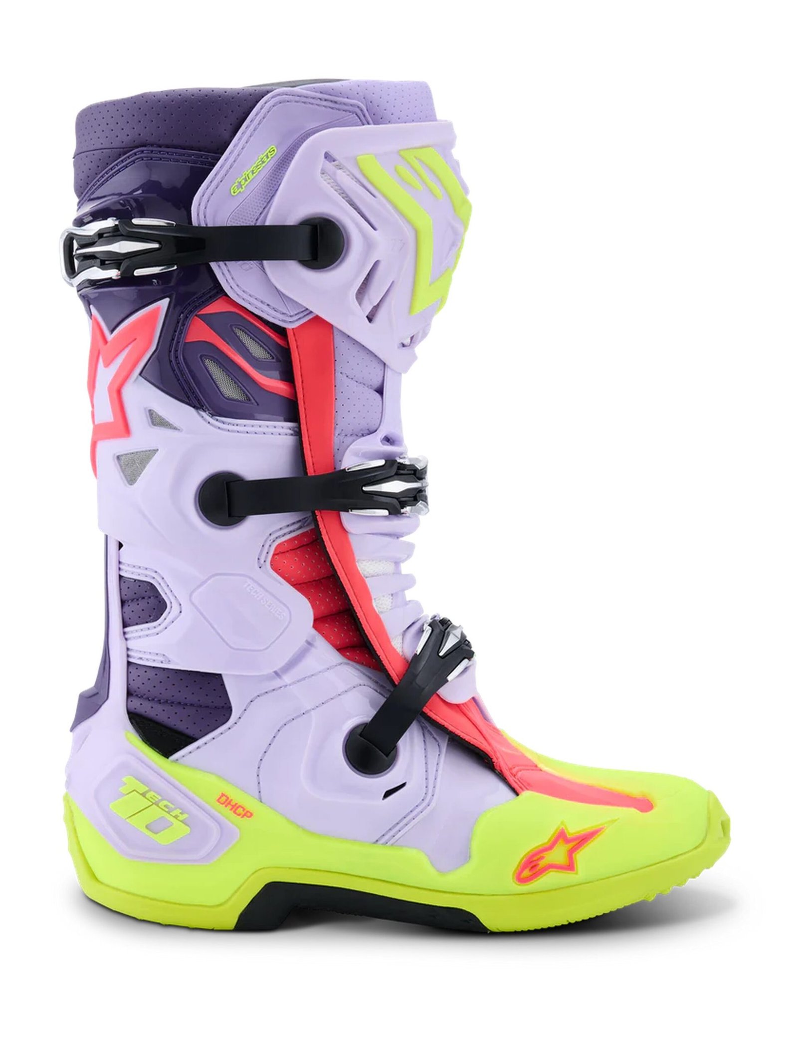 695-2010520-3150_1.jpg Alpinestars Boot Vented Tech 10 Purple/Fluo Yellow/Pink - Image 1