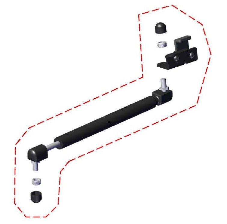 DFK Door Gas spring complete Right Can-Am Traxter