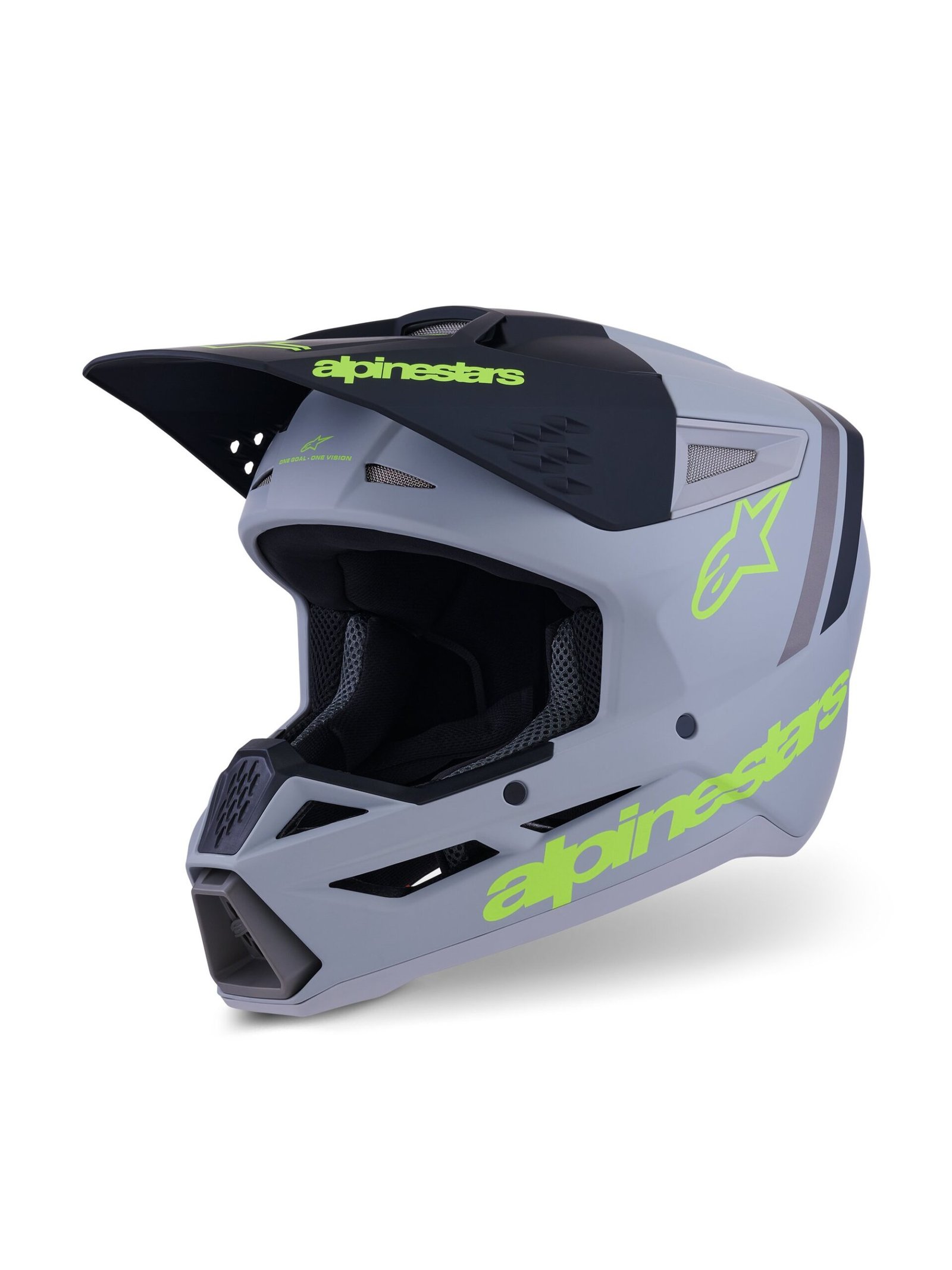 8300726-9510.jpg Alpinestars Helmet S-M3 Radium Gray/Black/Fluo Yellow M - Image 1